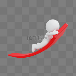 红色三个箭头图片_3D立体向上飞跃的白色商务小人