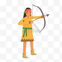 美洲印第安人原住民女战士羽毛辫