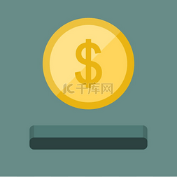 金融收入图标图片_硬币图标和插槽硬币图标和扁平样