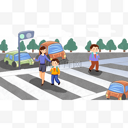儿童夏日元素图片_残疾预防日之道路安全保护儿童