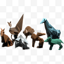 折纸风格动物图片_日本折纸风格动物