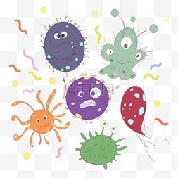 颜色多样图片_颜色多样的卡通微生物