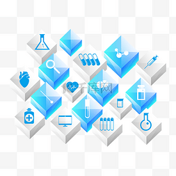 互联网医疗图标方块