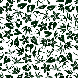 背景芦荟图片_竹子和棕榈的无缝翡翠绿芽，三叶