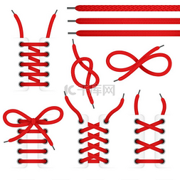 红丝带和将被图片_蕾丝鞋图标套装红色系带鞋图标集