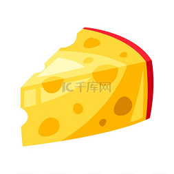 切达奶酪图片_程式化的奶酪切片的插图。