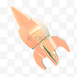 3D立体小火箭图片_3D小火箭