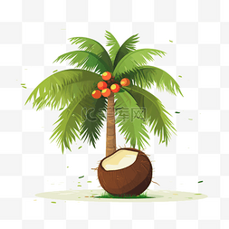 夏季扁平卡通风椰子树