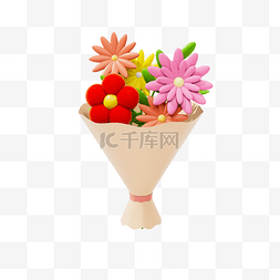 3D立体捧花花朵花