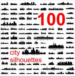 cityscape图片_世界城市的详细的矢量 silhouettes