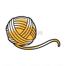 羊毛球图片_黄色羊毛球的插图。