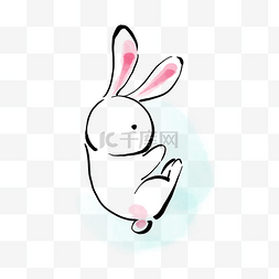 兔子兔年图片_水墨兔子兔年大吉