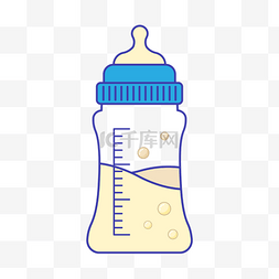 奶粉图片_蓝色婴儿奶瓶剪贴画