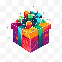 韩国色彩素材图片_缤纷色彩线条圣诞礼物盒