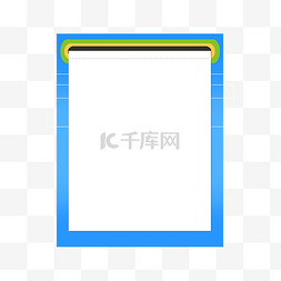 文本边框长方形图片_立体蓝色打印纸文本框边框