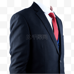 西装西装黑领带图片_半身摄影图白衬衫红领带黑西装