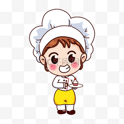 女孩职业图片_卡通可爱餐厅女厨师