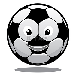 快乐微笑的足球六边形黑白图案和