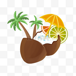 夏天食物椰子椰子汁