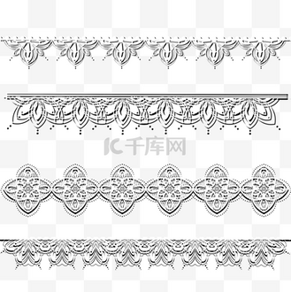 纯白复杂镂空花形组合