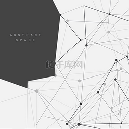 抽象分子技术与深色背景下的多边