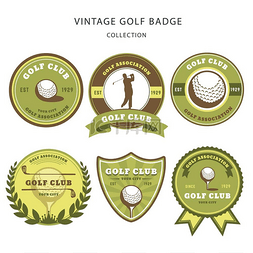 高尔夫标签图片_高尔夫俱乐部度假村徽章标签套装
