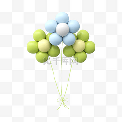 氛围烘托图片_3DC4D立体氛围气球