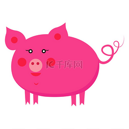 小猪标签图片_可爱的猪卡通贴纸或图标。