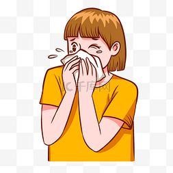 流感表现图片_疾病鼻炎打喷嚏过敏