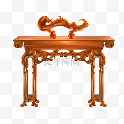 古代家具雕刻花纹桌子