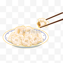 线稿饺子图片_二十四节气传统美食饺子