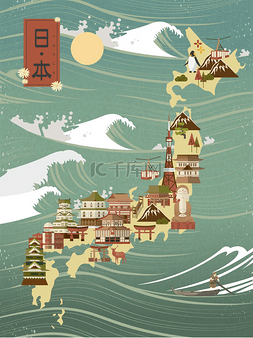 复古日本旅行海报