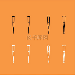 脚骨折图片_一对黑色和白色的拐杖
