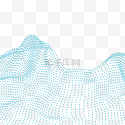 科技感粒子背景图片_模拟山脉起伏光效抽象量子