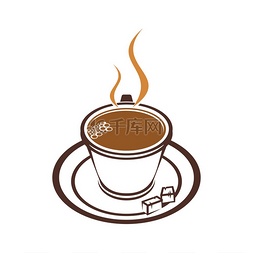 热腾腾的香气图片_咖啡或茶符号隔离热气腾腾的杯子