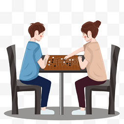 对弈人物图片_棋牌游戏下棋围棋对战人物