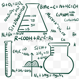 化学元素底纹图片_教育学科绿色公式底纹