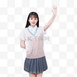 JK制服短裙打招呼学生