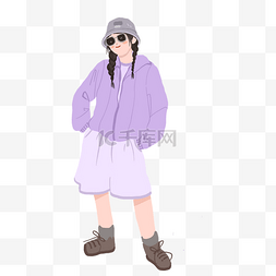 紫衣服图片_清新春装时尚女孩