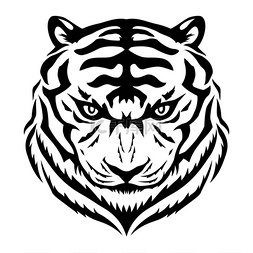 白色背景上的黑虎标志.