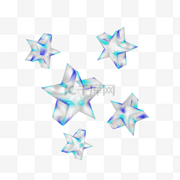 星星背景装饰图片_潮流酸性金属漂浮星星装饰