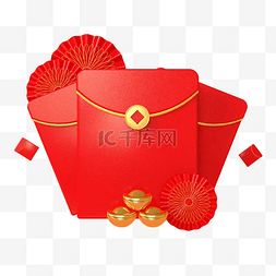 迎国庆节图片图片_红金C4D立体3D新年红包