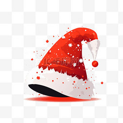 圣诞帽免抠素材图片_扁平风节日装饰圣诞节中秋节免扣