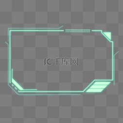 线框素材图片_荧光绿科技线条大数据线框边框