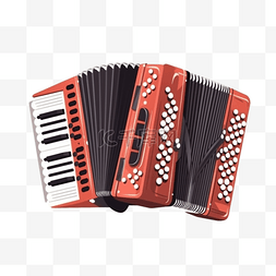 手风琴插画图片_3D音乐乐器手风琴