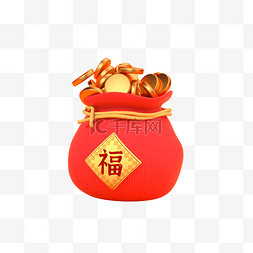 新年金融图片_虎年新年红包福袋金币