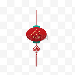 花朵中国结图片_新年新春春节浮雕剪纸灯笼花朵吊