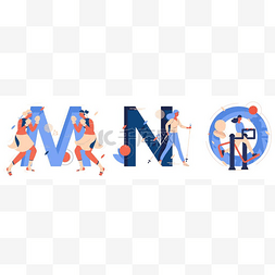 创意字母图片_大写字母M代表muay thai，N代表Nordic 