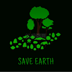 携带的图标图片_人手携带绿色森林树木的生态象征