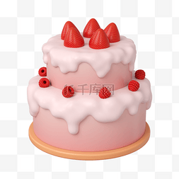 c4d生日蛋糕图片_3DC4D立体水果蛋糕